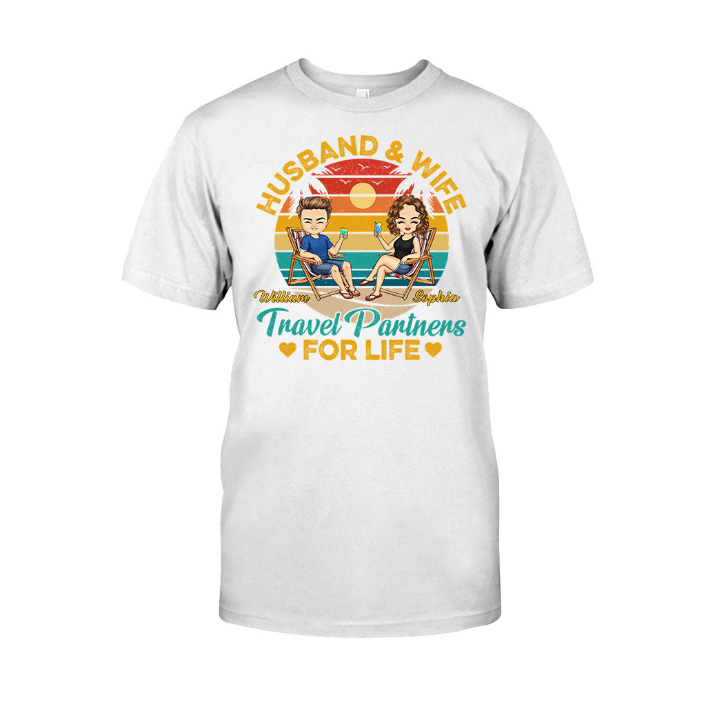 Husband And Wife Travel Partners - Personalized Couple T-shirt and Hoodie