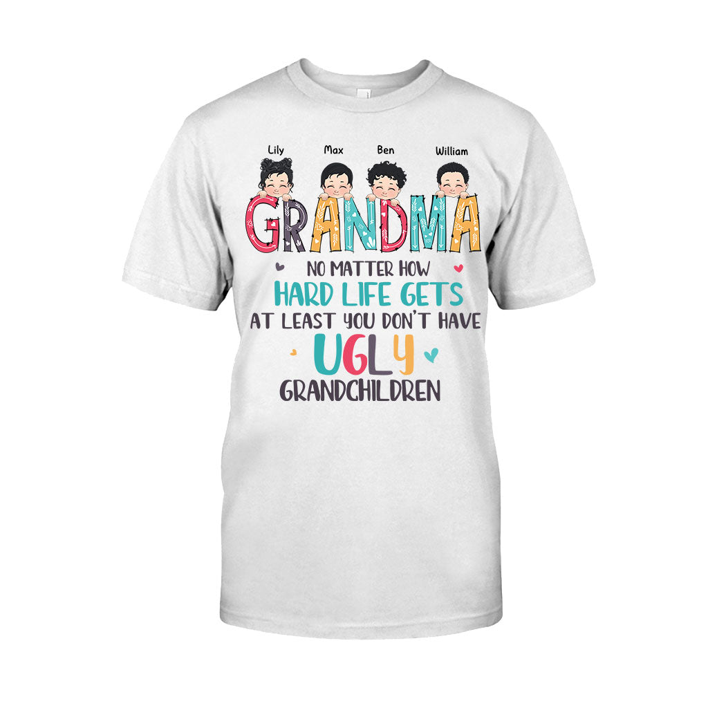 No Matter How Hard Life Gets - Personalized Mother's Day Grandma T-shirt and Hoodie