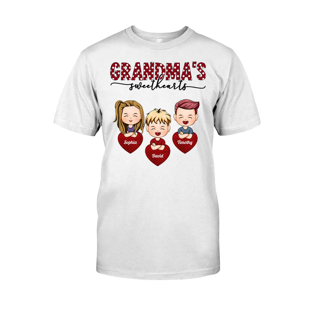 Grandma's Sweethearts - Personalized Valentine Grandma T-shirt and Hoodie