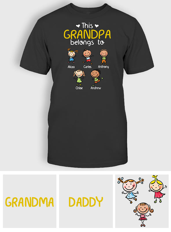 This Grandpa Grandma Belongs to - Personalized Father T-shirt and Hoodie