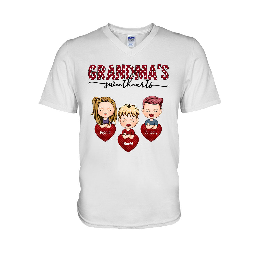 Grandma's Sweethearts - Personalized Valentine Grandma T-shirt and Hoodie