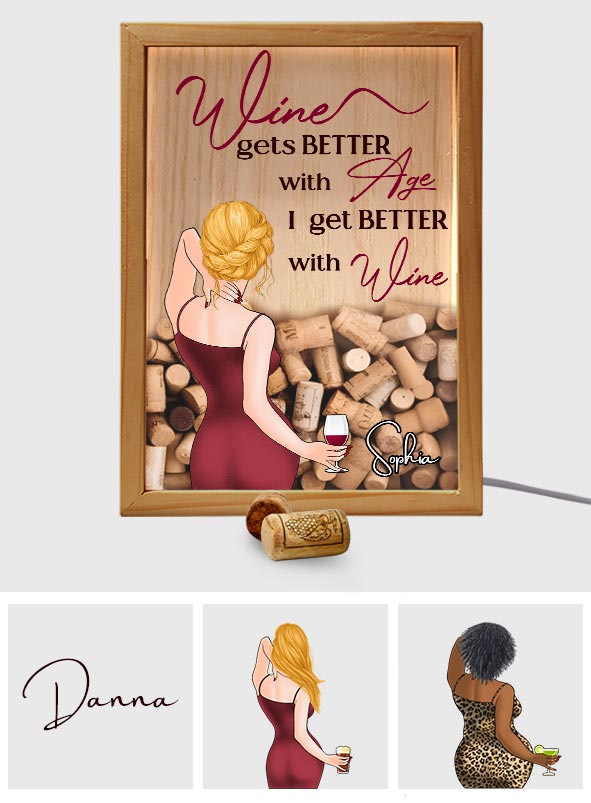 I Get Better With Wine - Personalized Wine Picture Frame Light Box