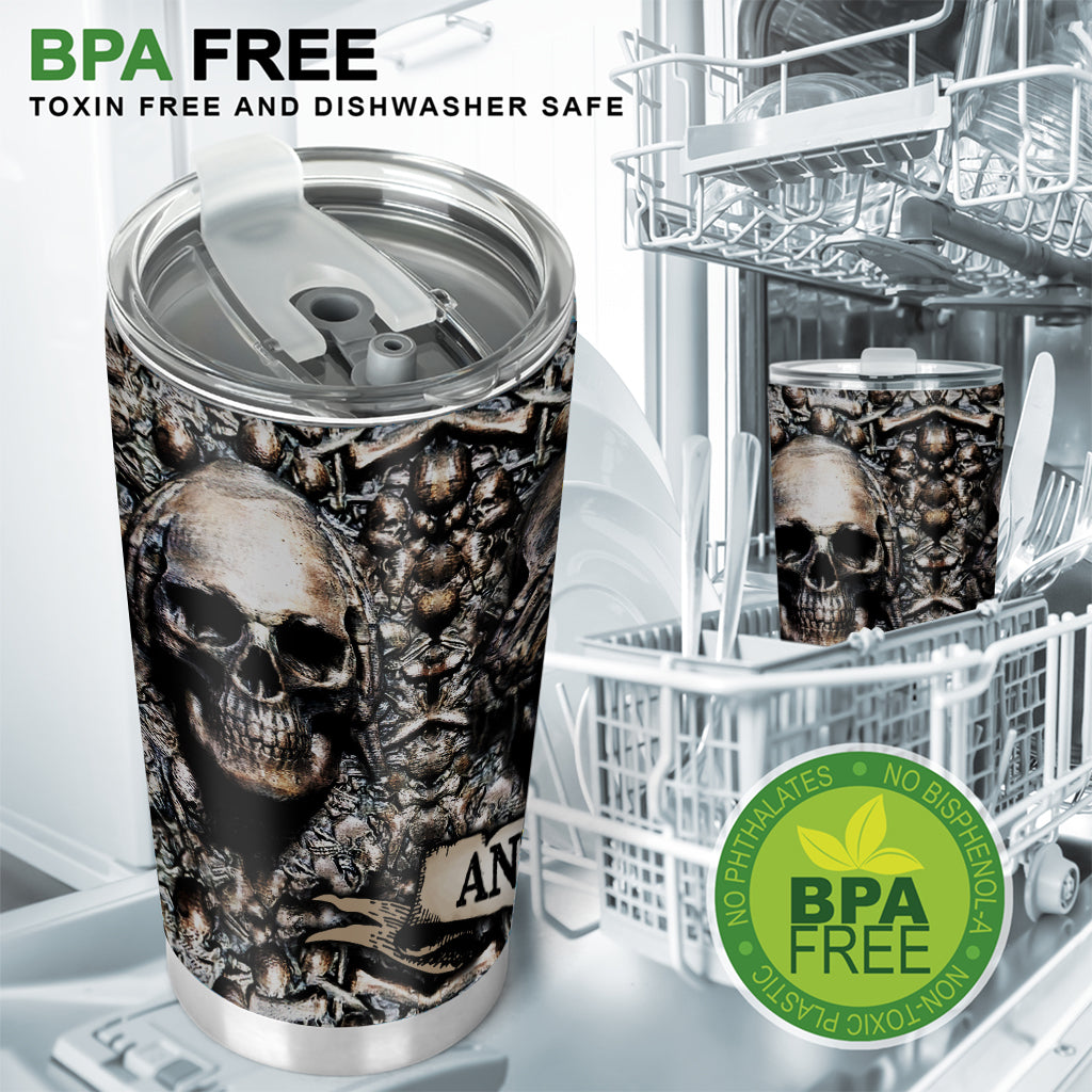 Three Wise Skulls - Personalized Skull Tumbler