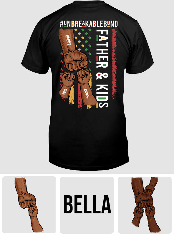 Unzerbrechliche Bindung zwischen Vater und Sohn – Personalisiertes T-Shirt und Hoodie für Afroamerikaner