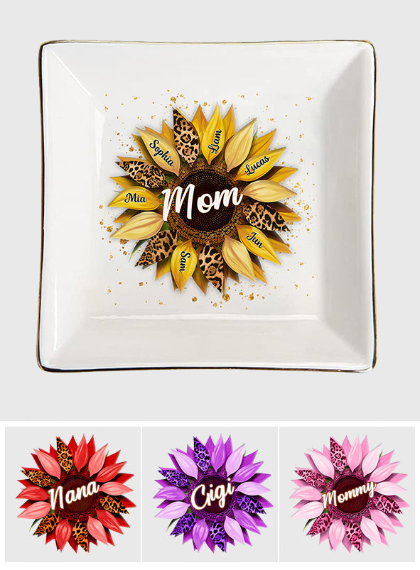 Sunflower Custom Any Title - Personalized Mother Jewelry Dish