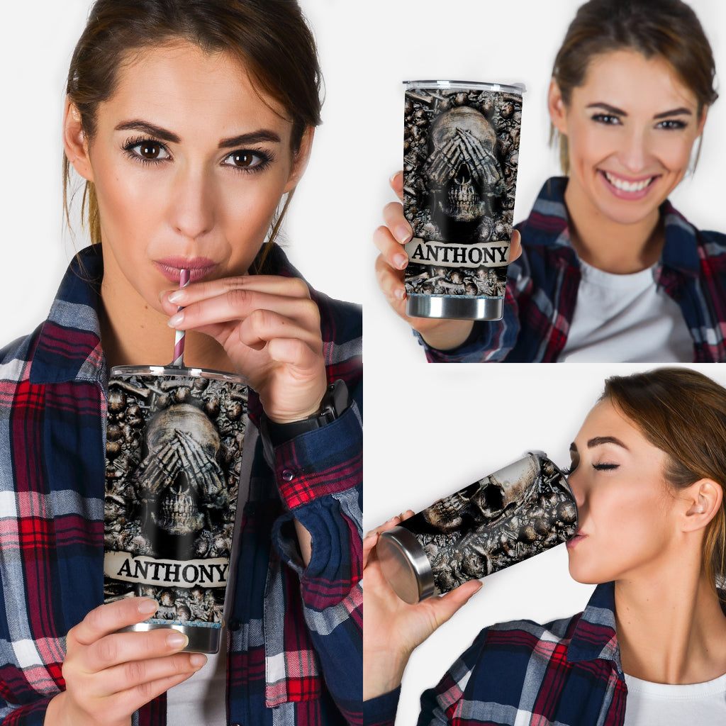 Three Wise Skulls - Personalized Skull Tumbler