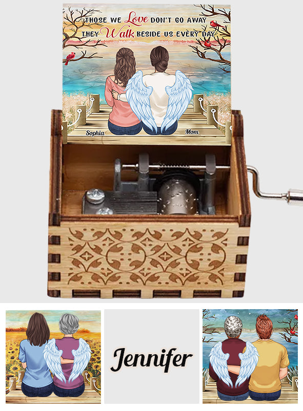 Those We Love Don't Go Away - Personalized Memorial Hand Crank Music Box