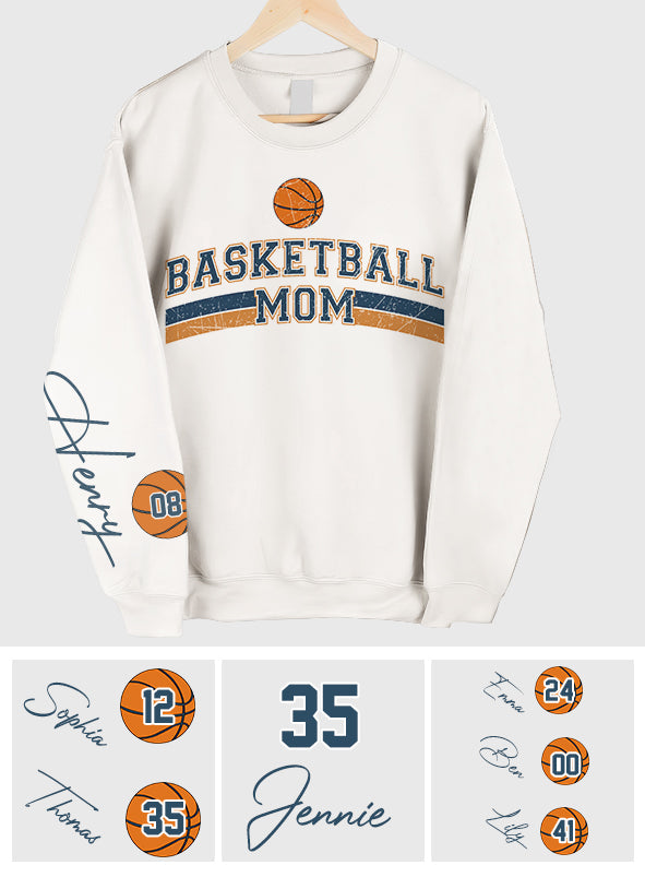 Maman de basketteur avec le nom et le numéro de son enfant - T-shirt de basket personnalisé intégral