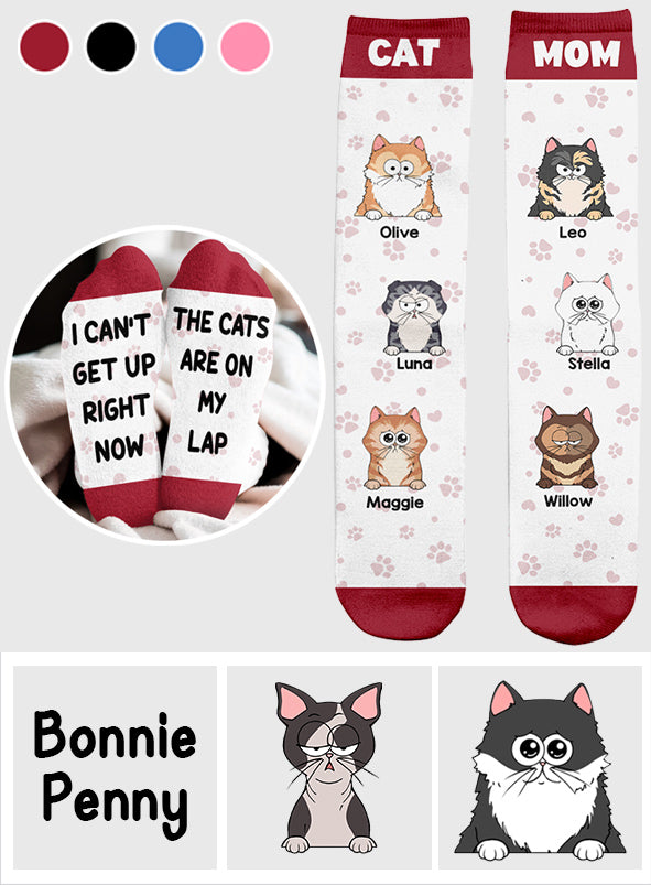 Die Katzen sitzen auf meinem Schoß – personalisierte Katzensocken