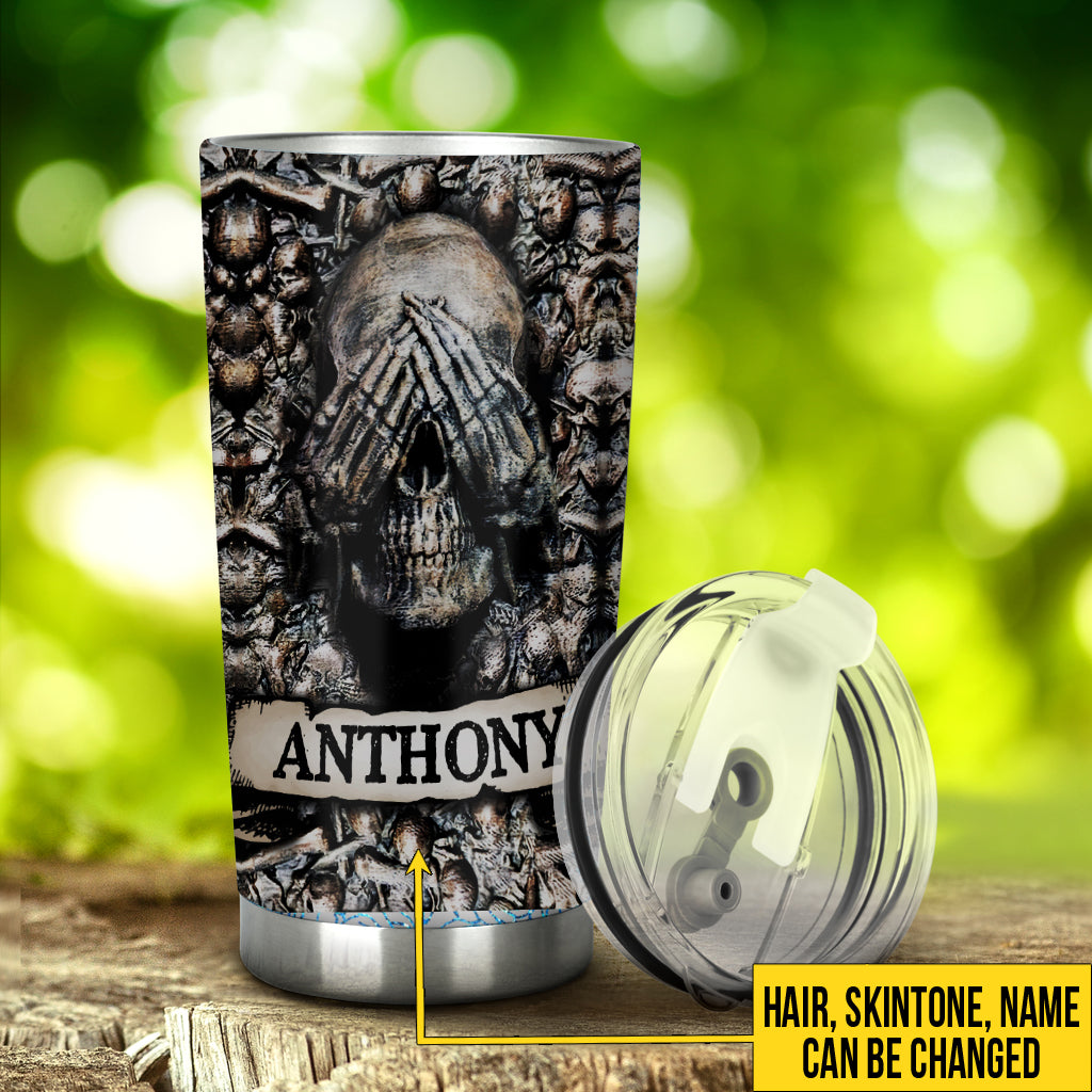 Three Wise Skulls - Personalized Skull Tumbler