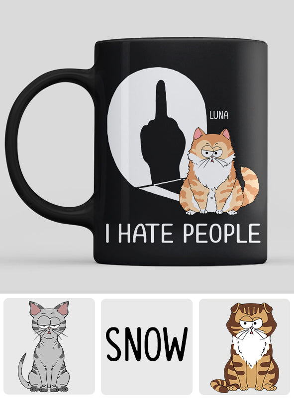 Je déteste les gens - Mug chat personnalisé