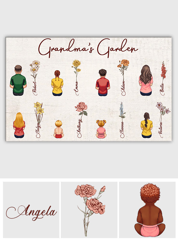 Grandma's Garden - Personalized Grandma Canvas And Poster