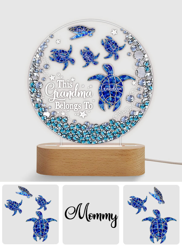 This Grandma Belongs To - Personalized Turtle Shaped Plaque Light Base
