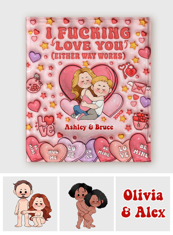 I Love You - Personalized Couple Blanket