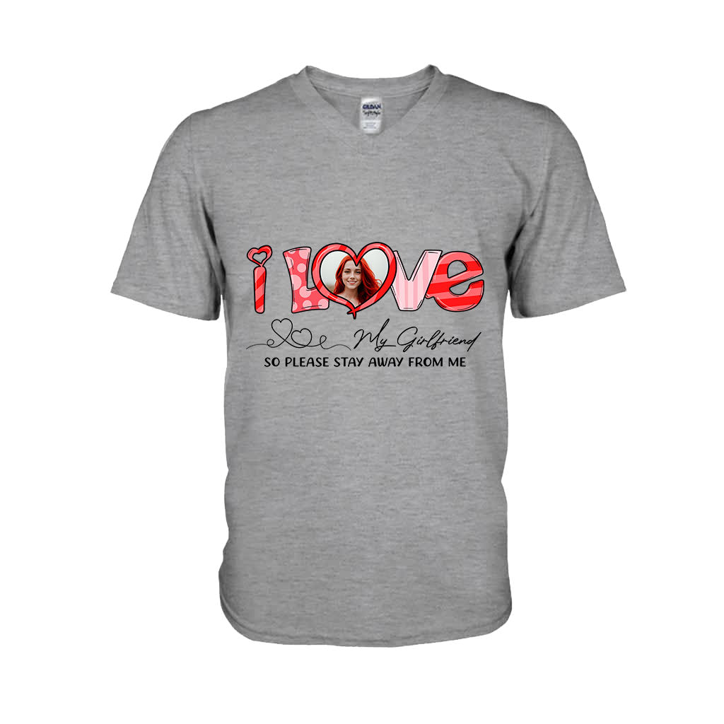 I Love My Girlfriend Boyfriend Husband Wife Custom Photo - Personalized Couple T-shirt And Hoodie