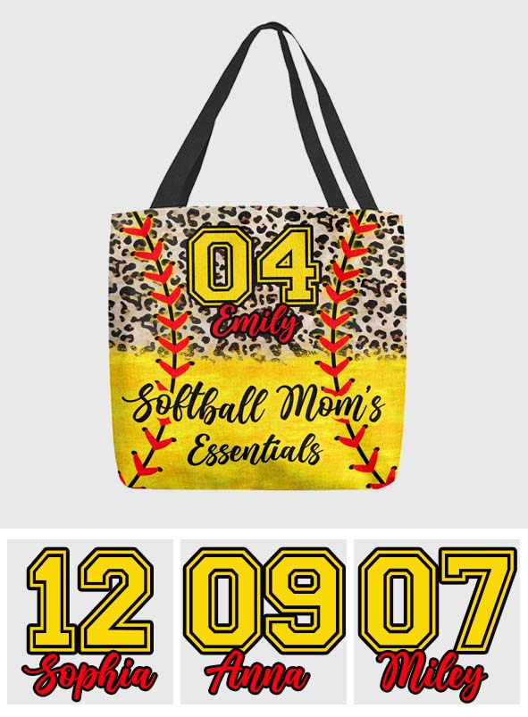Softball Mom's Essentials - Personalized Softball Tote Bag