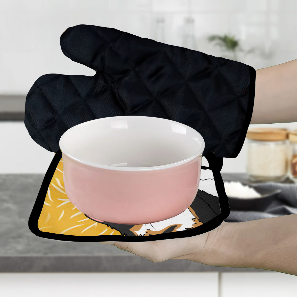 The Secret Ingredient Is Cat Hair - Personalized Cat Oven Mitts & Pot Holder Set