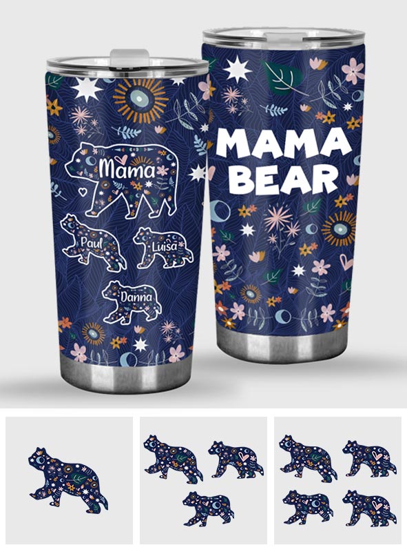 Mama Bear Floral - Personalized Mother Tumbler