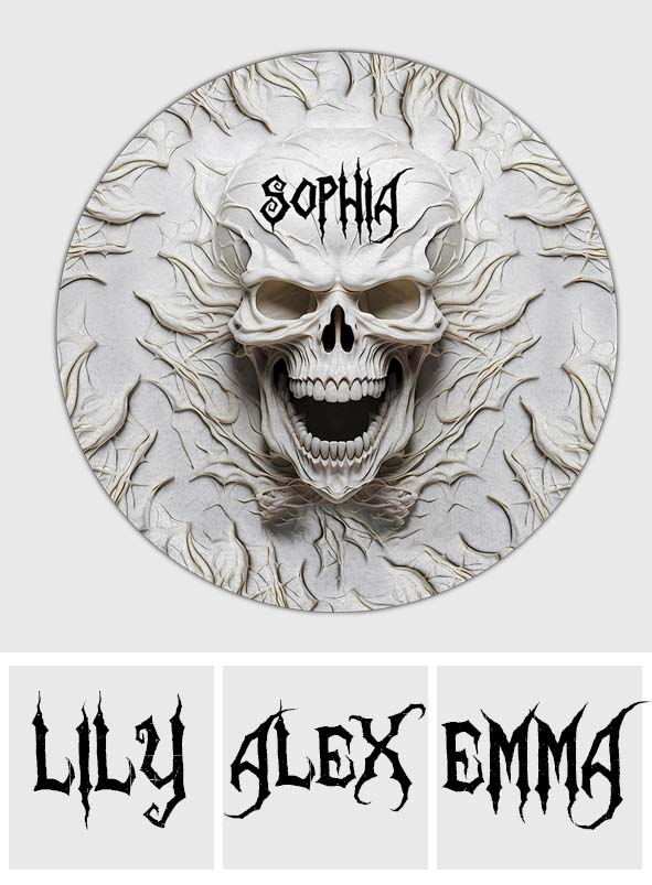 Beautiful White Skeleton - Personalized Skull Round Rug