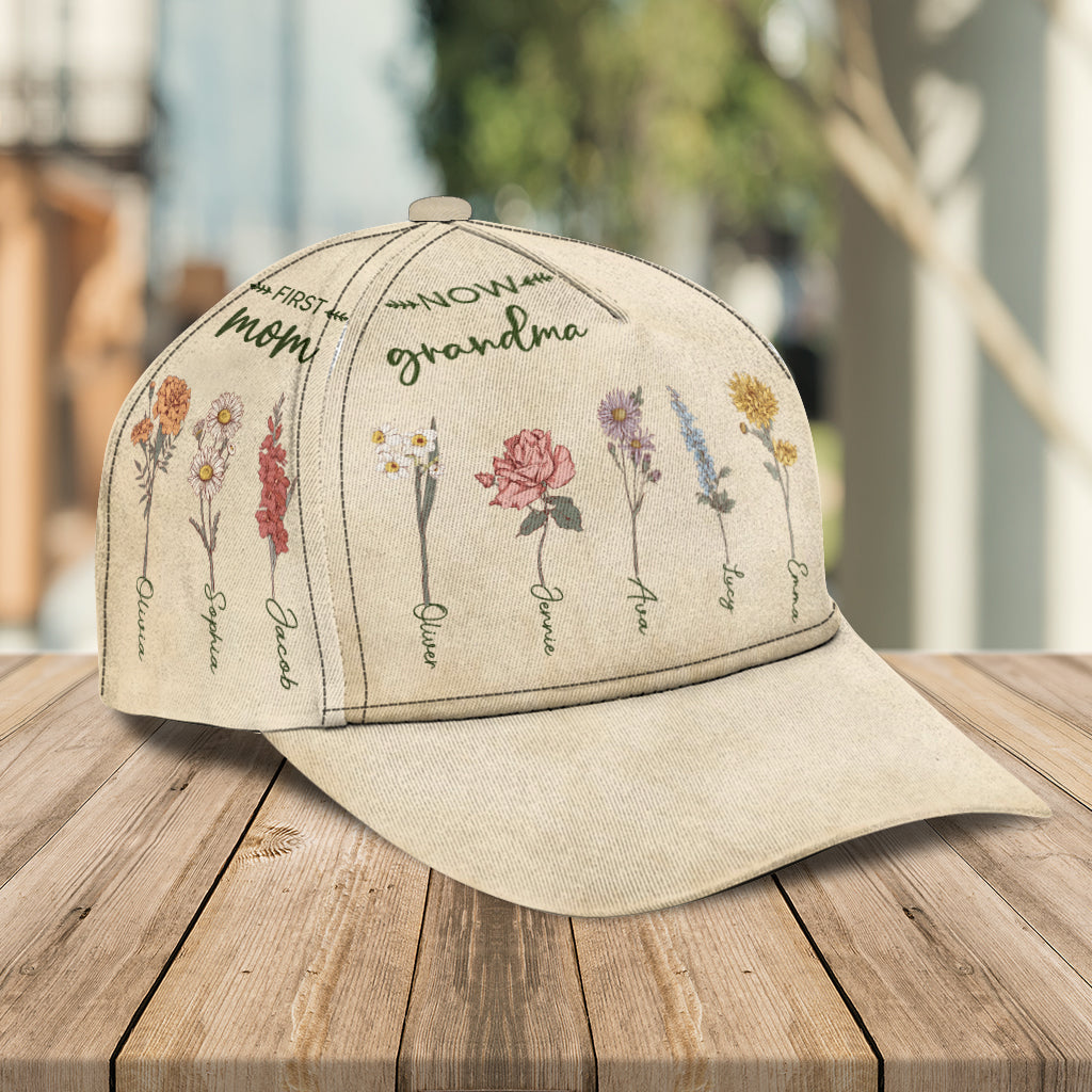First Mom Now Grandma - Personalized Grandma Classic Cap
