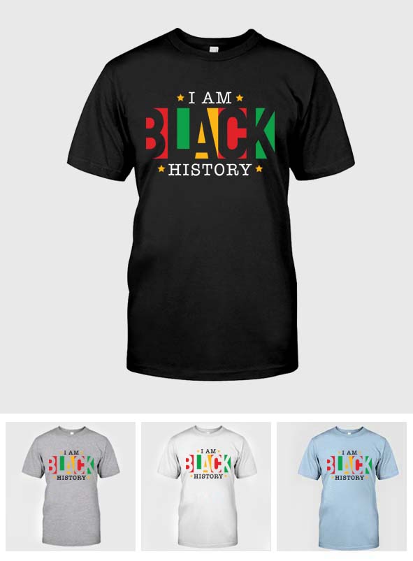 Je suis l'histoire des Noirs - T-shirt et sweat à capuche personnalisés pour Afro-Américains