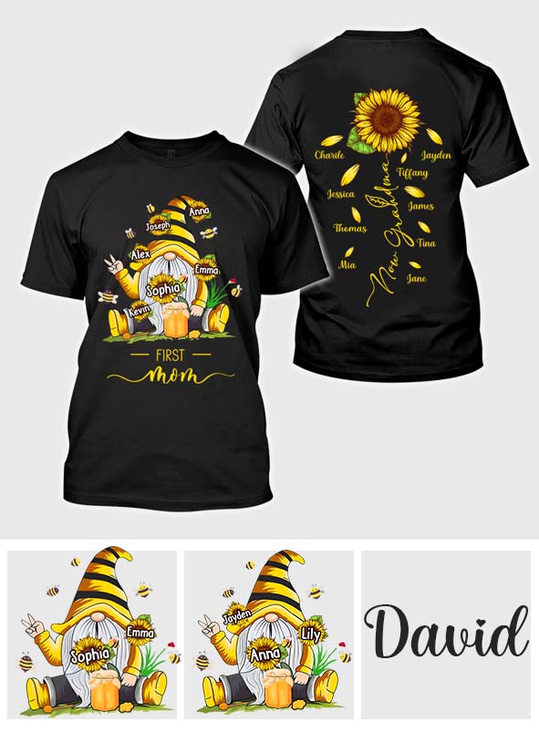 First Mother Now Grandma With Any Kid Name - Personalized Mother All Over Shirt