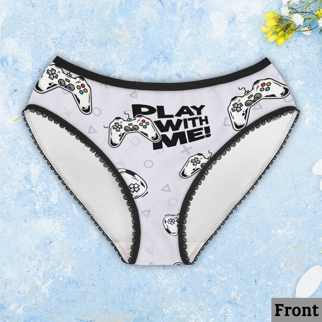 Play With Me - Personalized Video Game Lace Border Women Briefs And Men’s Boxer Briefs