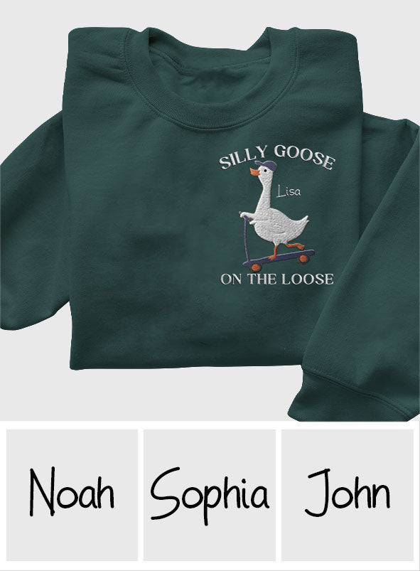 Sweat-shirt brodé Silly Goose - Pull brodé sarcastique personnalisé