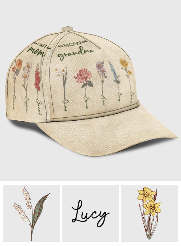 First Mom Now Grandma - Personalized Grandma Classic Cap