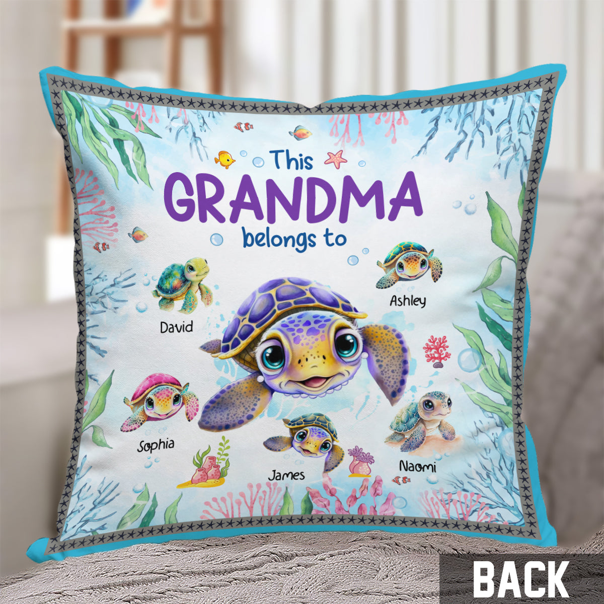 This Grandma Belongs To - Personalized Grandma Throw Pillow