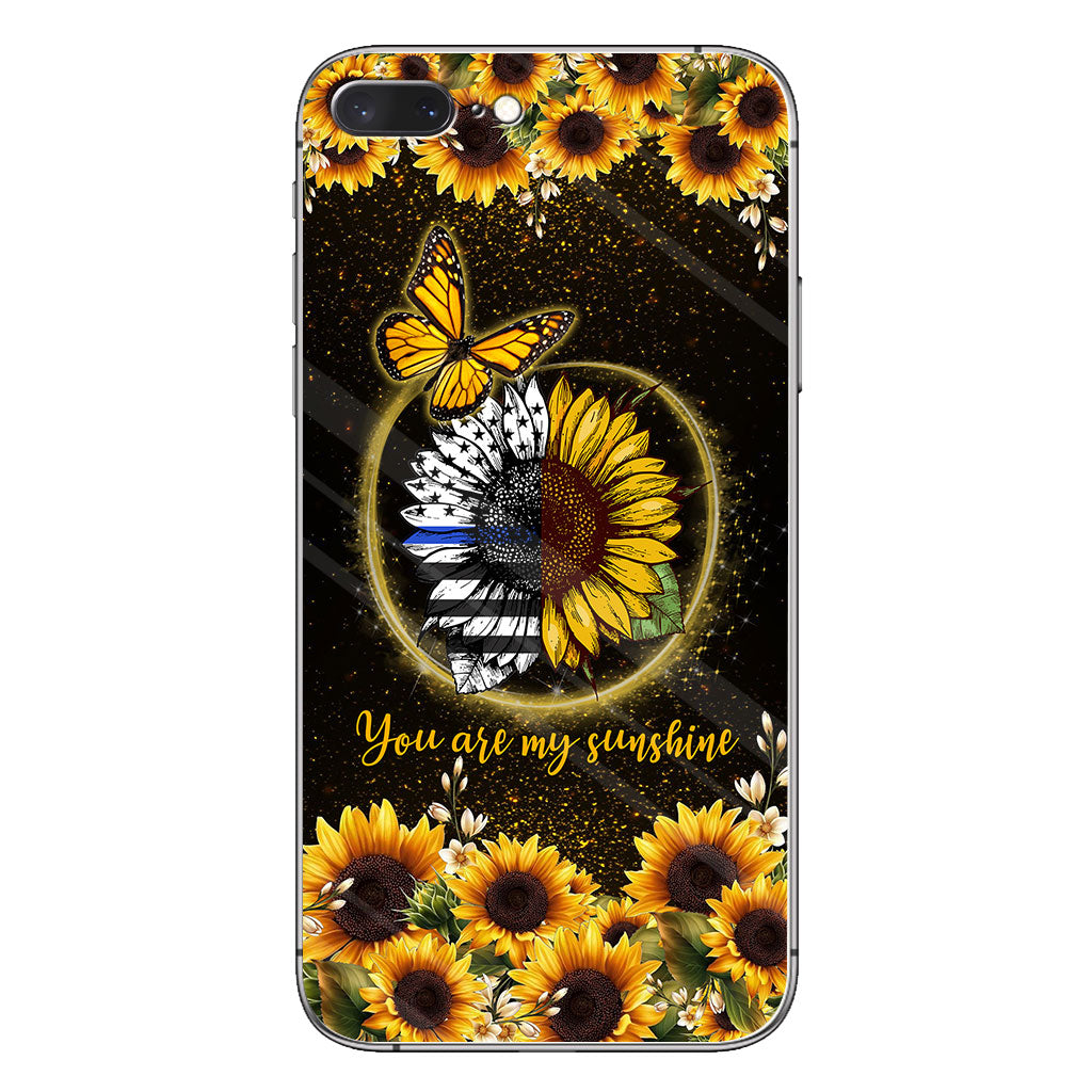 You Are My Sunshine Sunflower Blue Line - Police Officer Phone Case 112021