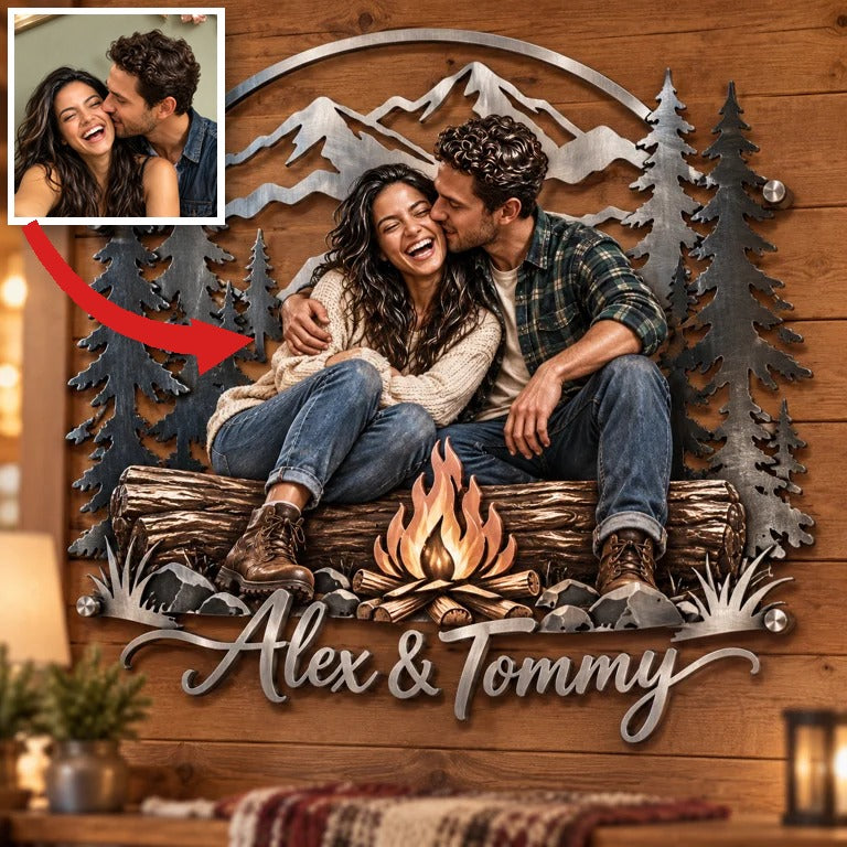 Art mural en métal 3D personnalisé - Cadeau pour couples