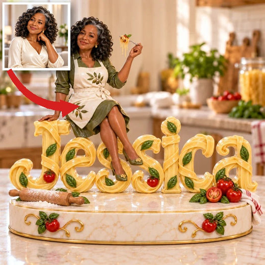 Personalisierte Foto-Pasta Kochen Acrylplakette - Geschenk für ältere Frauen, die kochen