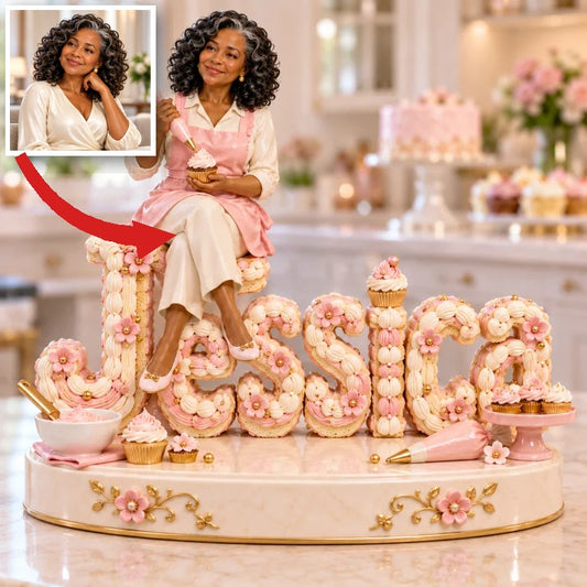 Personalisierte Foto-Cupcake-Bäckerei Acrylplakette - Geschenk für ältere Frauen, die backen