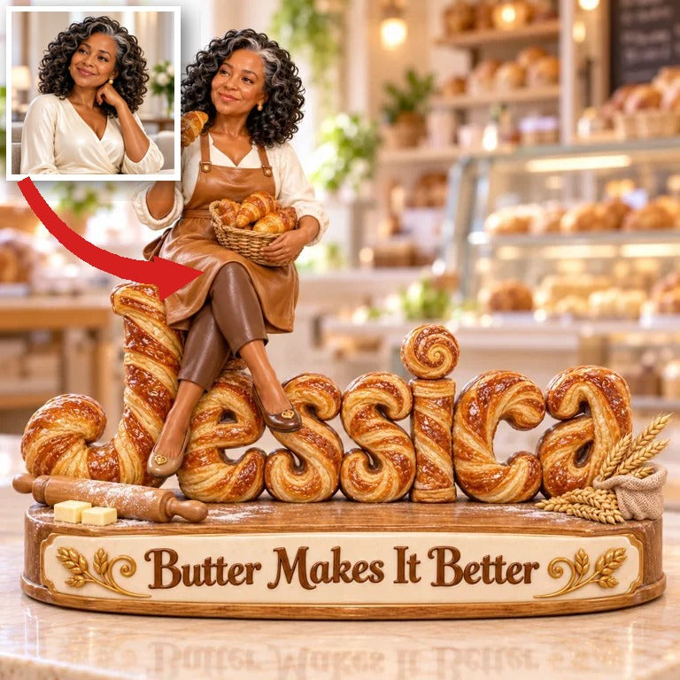 Personalized Custom Photo Bread Baking 3D Name Figurine - Gift for Older Women
