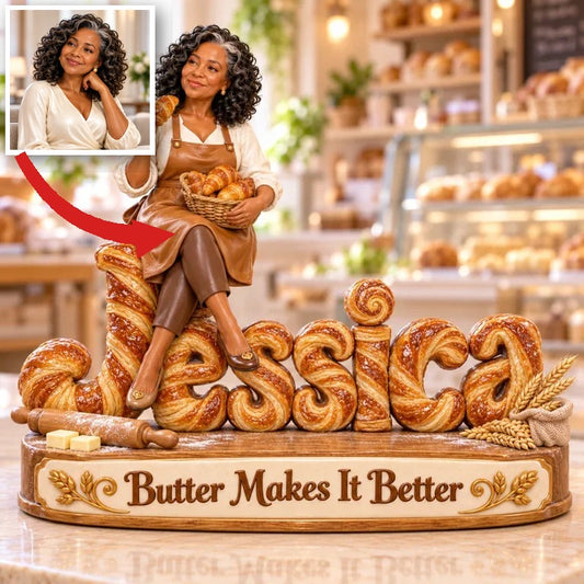 Personalisierte 3D Foto Brotbacken Namensfigur - Geschenk für ältere Frauen