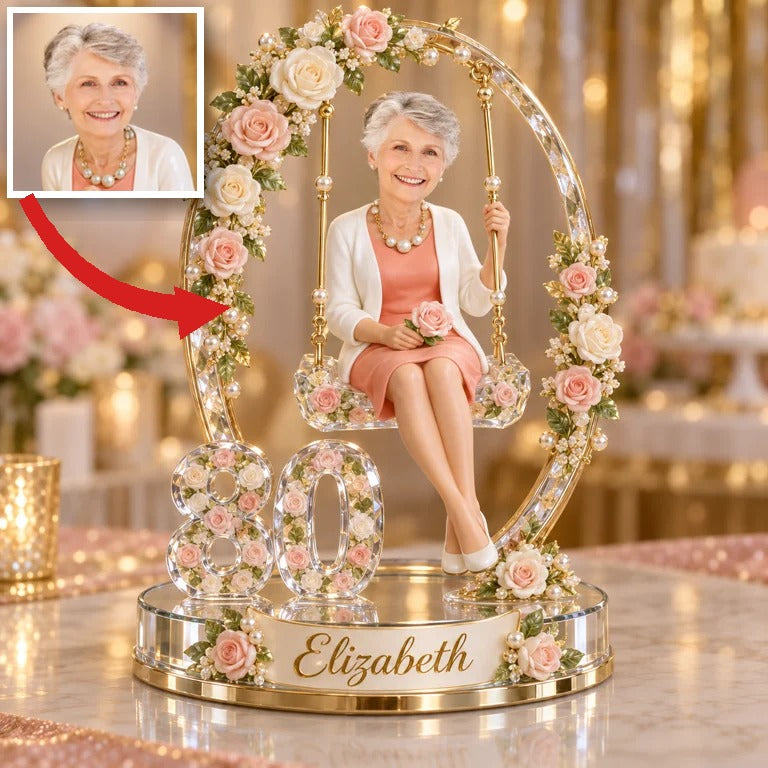 Personalized Garden Swing Birthday Keepsake with Custom Name and Age