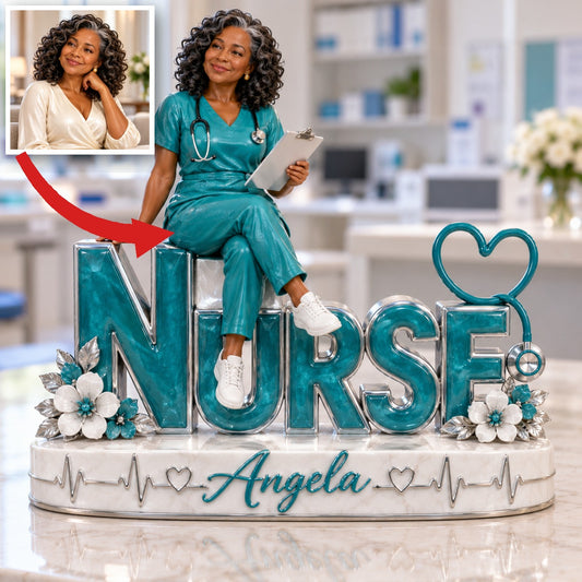 Personalized Custom Photo Nurse Custom Shaped Acrylic Plaque - Gift for Older Women