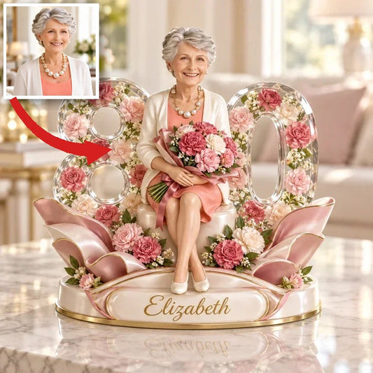 Personalized Carnation Bouquet Shaped Acrylic Plaque, Personalized 40th 50th 60th 70th 80th Birthday Gift for Mom, Grandma, Mother in Law, Heartfelt Birthday Present