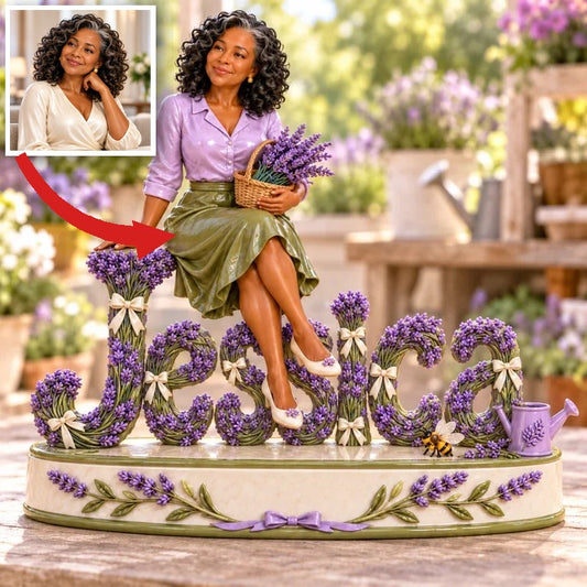 Personalisierte Foto-Lavendel-Garten-Acrylplakette - Geschenk für ältere Frauen, die gärtnern