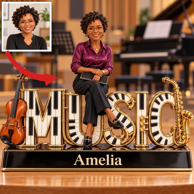 Personalized Custom Photo Music Custom Shaped Acrylic Plaque - Gift for Women