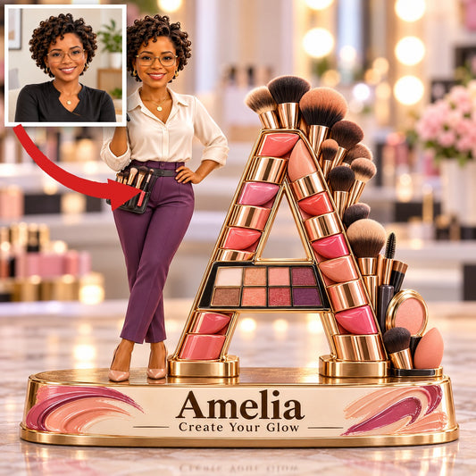 Personalized Custom Photo Makeup Artist 3D Letter Plaque - Gift for Women