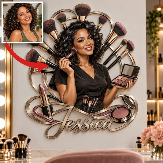 Personalisierte 3D Metall-Schild für Makeup-Artist - Geschenk für Frauen