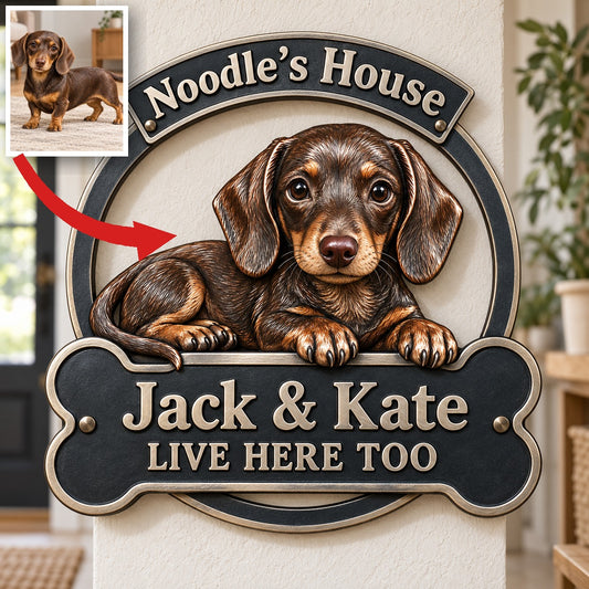Personalized Custom Photo Dachshund 3D Cut Metal Sign - Dog Lover Gift for Home Decor