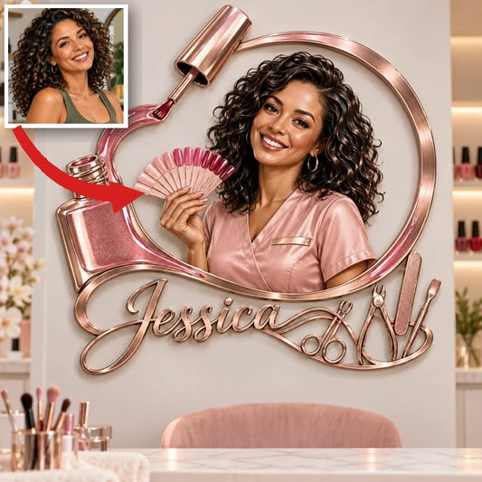 Personalisierte 3D Metall-Schild für Nail Artist - Geschenk für Frauen