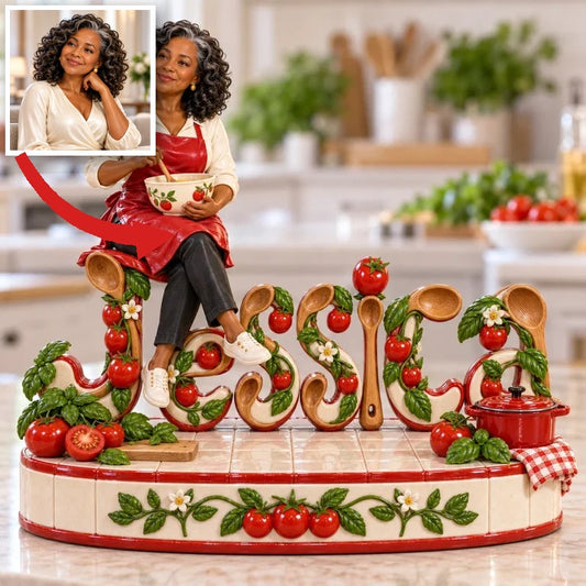 Personalisierte Foto-Koch-Acrylplakette - Geschenk für ältere Frauen, die kochen