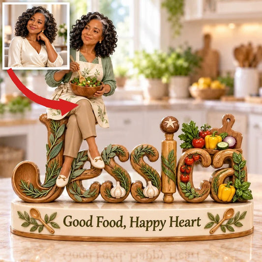 Personalized Custom Photo Cooking 3D Name Figurine - Gift for Older Women