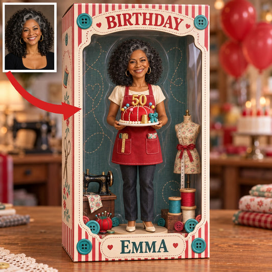 Boîte d'affichage acrylique personnalisée - Figurine portrait cadeau d'anniversaire