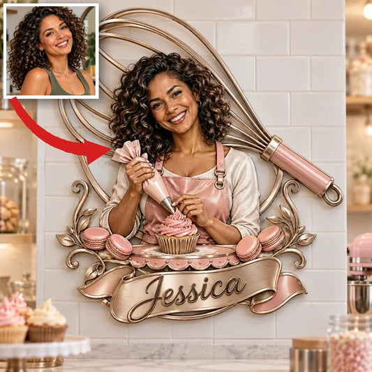 Personalisierte 3D Metall-Schild mit Foto - Geschenk für Frauen