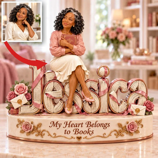 Personalisierte 3D-Figur für Buchliebhaber - Geschenk für ältere Frauen